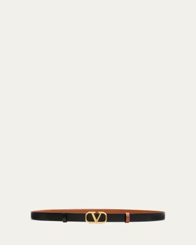 Valentino Garavani VLogo Leather Belt, 20mm | Thumbnail 4