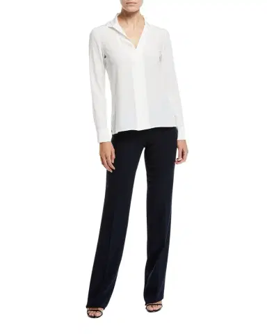 Akris Carole Straight-Leg Wool Double-Face Pants | Thumbnail 1 Akris Carole Straight-Leg Wool Double-Face Pants | Thumbnail 1