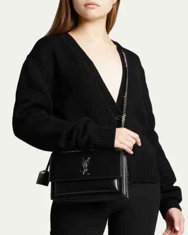 Saint Laurent Sunset Medium YSL Shoulder Bag in Smooth Leather | Thumbnail 2