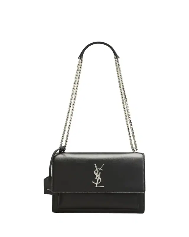 Saint Laurent Sunset Medium YSL Shoulder Bag in Smooth Leather