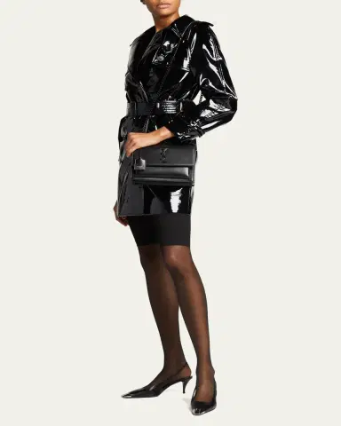 Saint Laurent Sunset Medium YSL Shoulder Bag in Smooth Leather | Thumbnail 10
