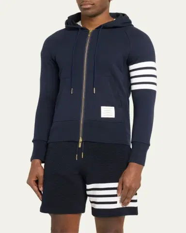 Thom Browne Four-Stripe Hoodie Sweatshirt | Thumbnail 4 Thom Browne Four-Stripe Hoodie Sweatshirt | Thumbnail 4