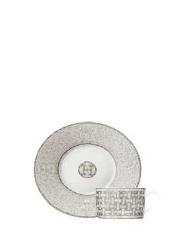 HERMÈS Mosaique au 24 Platinum Tea Cup & Saucer | Thumbnail 1