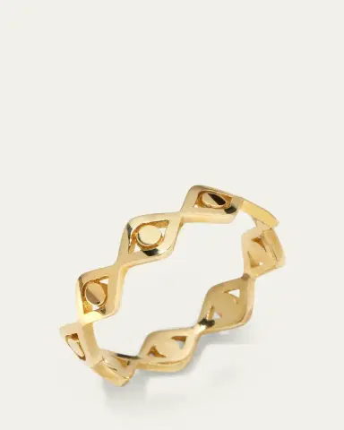 Sydney Evan 14k Yellow Gold Small Pure Evil Eye Eternity Ring, Size 6 | Thumbnail 3