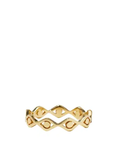 Sydney Evan 14k Yellow Gold Small Pure Evil Eye Eternity Ring, Size 6 | Thumbnail 1