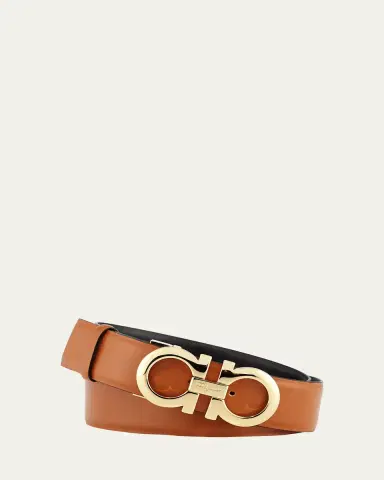 Ferragamo Gancini-Buckle Reversible Leather Belt | Thumbnail 2