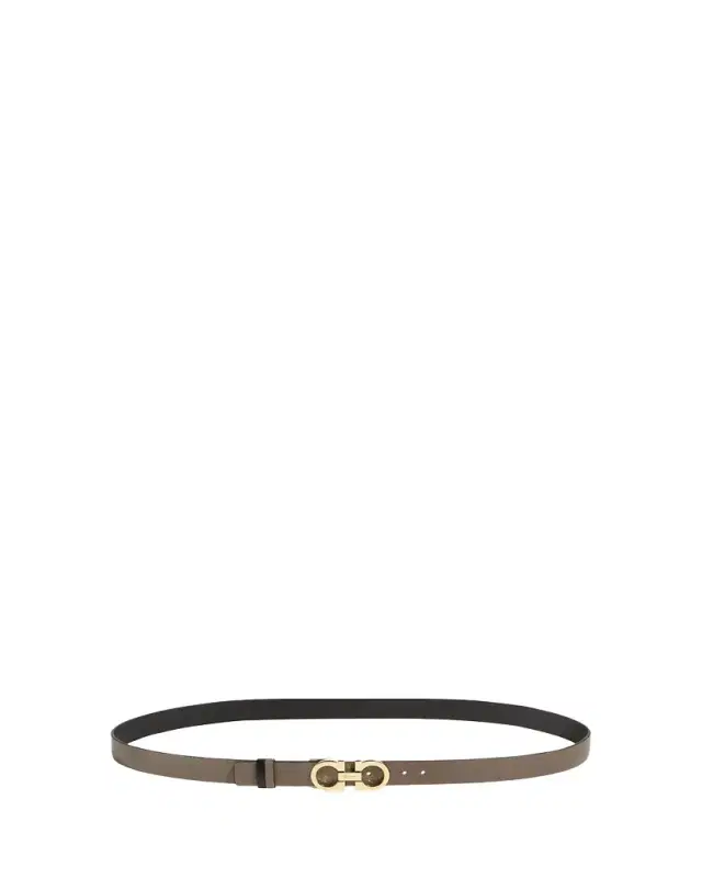 Gancini-Buckle Reversible Leather Belt