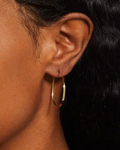 Lana 14K Gold Small Flat Magic Hoop Earrings | Thumbnail 2 Lana 14K Gold Small Flat Magic Hoop Earrings | Thumbnail 2