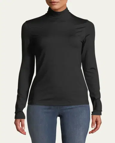 Akris Silk-Cotton Jersey Turtleneck Top | Thumbnail 2 Akris Silk-Cotton Jersey Turtleneck Top | Thumbnail 2