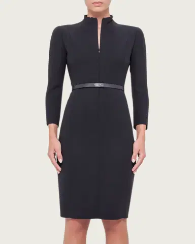 Akris Split-Neck Double-Face Wool Sheath Dress | Thumbnail 4 Akris Split-Neck Double-Face Wool Sheath Dress | Thumbnail 4