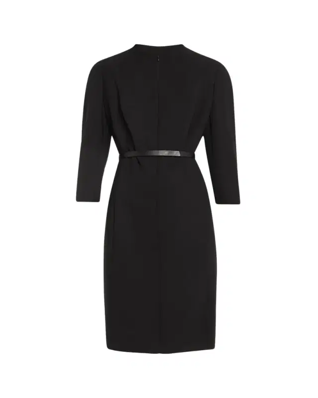 Akris Split-Neck Double-Face Wool Sheath Dress