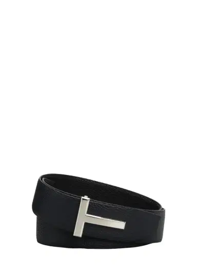 Tom Ford Men's Signature T Reversible Leather Belt | Thumbnail 1