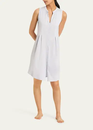 Hanro Cotton Deluxe Sleeveless Shirtwaist Nightgown | Thumbnail 4 Hanro Cotton Deluxe Sleeveless Shirtwaist Nightgown | Thumbnail 4