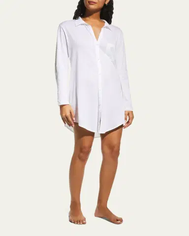 Hanro Cotton Deluxe Boyfriend Sleepshirt | Thumbnail 2 Hanro Cotton Deluxe Boyfriend Sleepshirt | Thumbnail 2