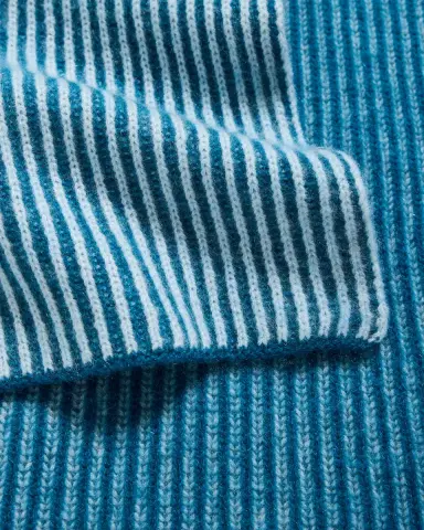 Bergdorf Goodman Ribbed Cashmere Scarf, Black | Thumbnail 4