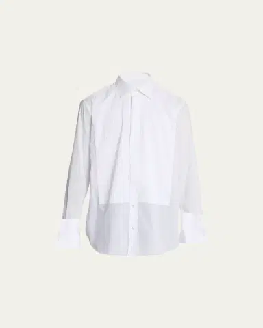 Brioni Pleated Poplin French-Cuff Dress Shirt | Thumbnail 6 Brioni Pleated Poplin French-Cuff Dress Shirt | Thumbnail 6