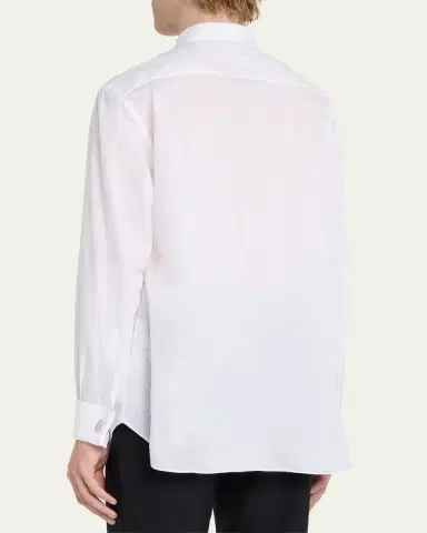 Brioni Pleated Poplin French-Cuff Dress Shirt | Thumbnail 8 Brioni Pleated Poplin French-Cuff Dress Shirt | Thumbnail 8