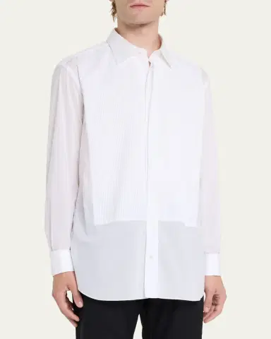 Brioni Pleated Poplin French-Cuff Dress Shirt | Thumbnail 9 Brioni Pleated Poplin French-Cuff Dress Shirt | Thumbnail 9