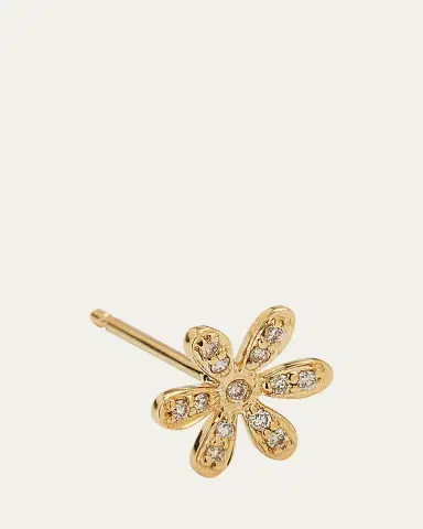 Sydney Evan 14K Gold Daisy Stud Earring with Diamonds | Thumbnail 3 Sydney Evan 14K Gold Daisy Stud Earring with Diamonds | Thumbnail 3