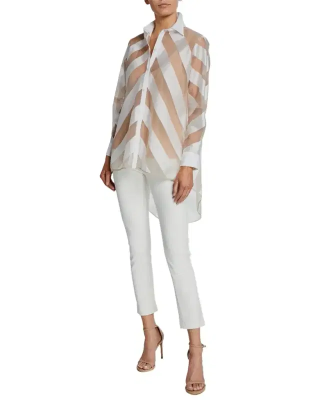 Lela Rose Catherine Slim-Leg Ankle Pants