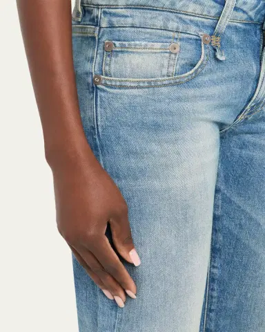 R13 Boy Straight Cropped Jeans w/ Ripped Hem | Thumbnail 5
