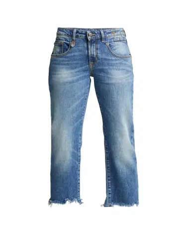 R13 Boy Straight Cropped Jeans w/ Ripped Hem | Thumbnail 1