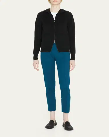 Loro Piana Merano Cashmere Zip-Front Hoodie Sweater | Thumbnail 3