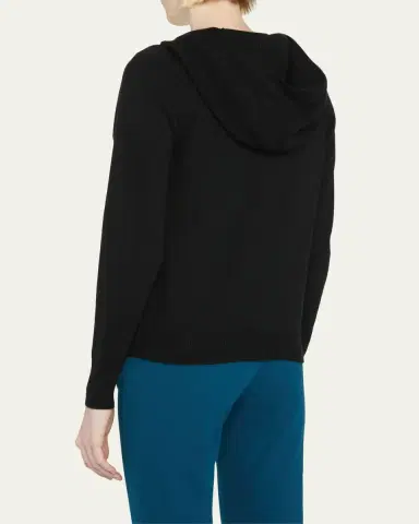 Loro Piana Merano Cashmere Zip-Front Hoodie Sweater | Thumbnail 4
