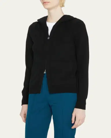 Loro Piana Merano Cashmere Zip-Front Hoodie Sweater | Thumbnail 5