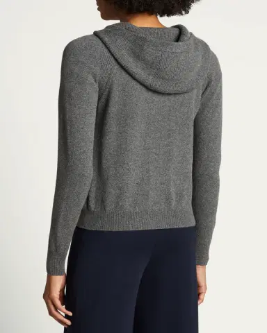 Loro Piana Merano Cashmere Zip-Front Hoodie Sweater | Thumbnail 8