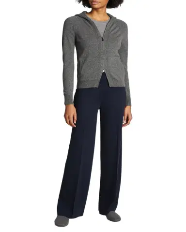 Loro Piana Merano Cashmere Zip-Front Hoodie Sweater | Thumbnail 1