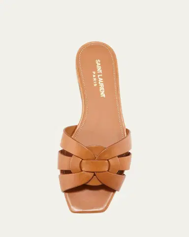 Saint Laurent Woven Leather Sandal Slide | Thumbnail 11