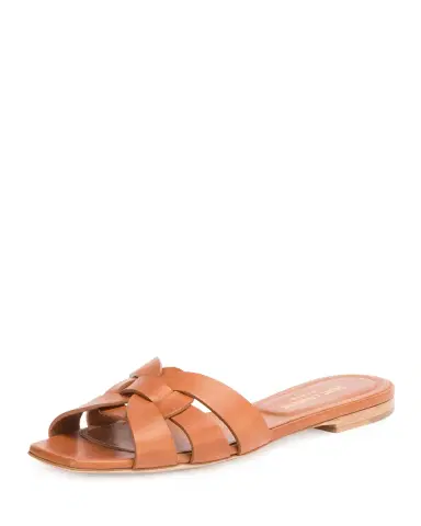 Saint Laurent Woven Leather Sandal Slide | Thumbnail 15