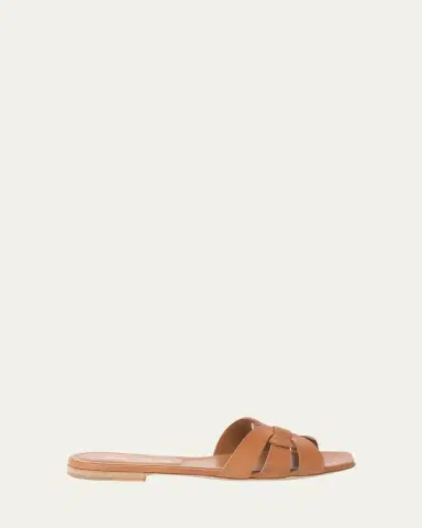 Saint Laurent Woven Leather Sandal Slide | Thumbnail 16