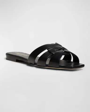 Saint Laurent Woven Leather Sandal Slide | Thumbnail 17