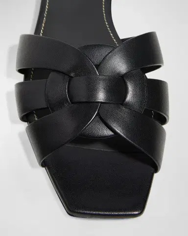 Saint Laurent Woven Leather Sandal Slide | Thumbnail 19