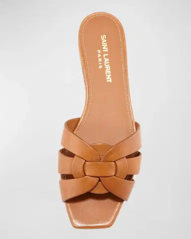 Saint Laurent Woven Leather Sandal Slide | Thumbnail 3