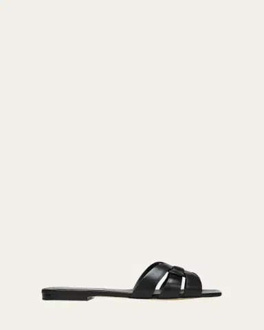 Saint Laurent Woven Leather Sandal Slide | Thumbnail 4