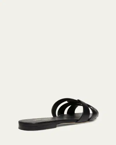 Saint Laurent Woven Leather Sandal Slide | Thumbnail 5
