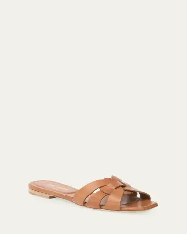 Saint Laurent Woven Leather Sandal Slide | Thumbnail 8