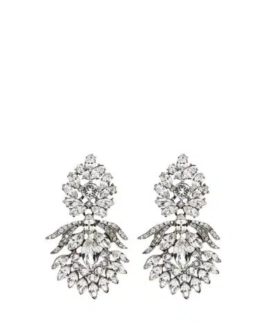 ben-amun Silver Crystal Peacock Drop Clip-On Earrings | Thumbnail 1 ben-amun Silver Crystal Peacock Drop Clip-On Earrings | Thumbnail 1