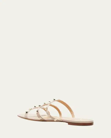 Valentino Garavani Rockstud Caged Flat Slide Sandals | Thumbnail 4 Valentino Garavani Rockstud Caged Flat Slide Sandals | Thumbnail 4