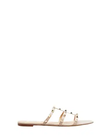 Valentino Garavani Rockstud Caged Flat Slide Sandals | Thumbnail 1 Valentino Garavani Rockstud Caged Flat Slide Sandals | Thumbnail 1