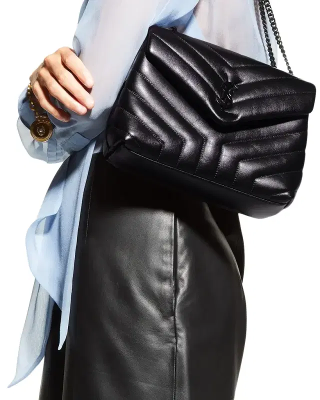 Loulou Small YSL Shoulder Bag in Quilted Leather
