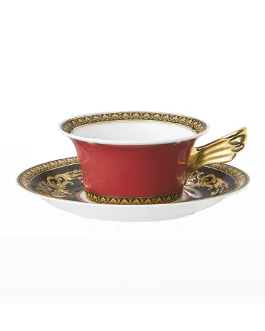 Versace Medusa Red Tea Cup & Saucer | Thumbnail 2