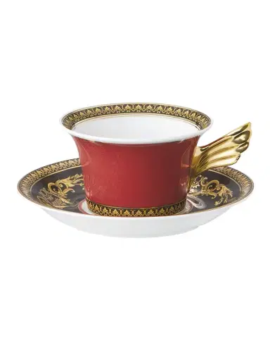 Versace Medusa Red Tea Cup & Saucer | Thumbnail 1