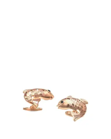 Jan Leslie Mother-of-Pearl Fish Cuff Links, Taupe | Thumbnail 1