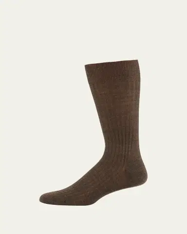 Pantherella Men's Laburnum Ribbed Wool Mid-Calf Socks | Thumbnail 5