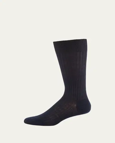 Pantherella Men's Laburnum Ribbed Wool Mid-Calf Socks | Thumbnail 6