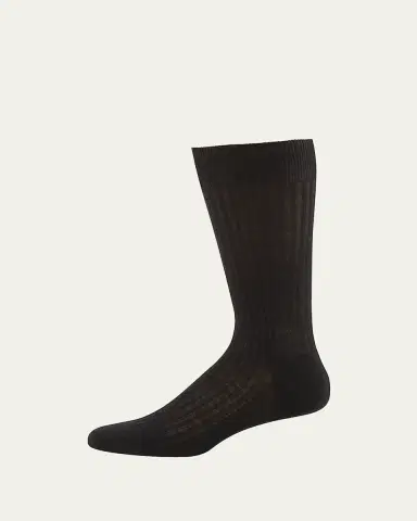 Pantherella Men's Laburnum Ribbed Wool Mid-Calf Socks | Thumbnail 7